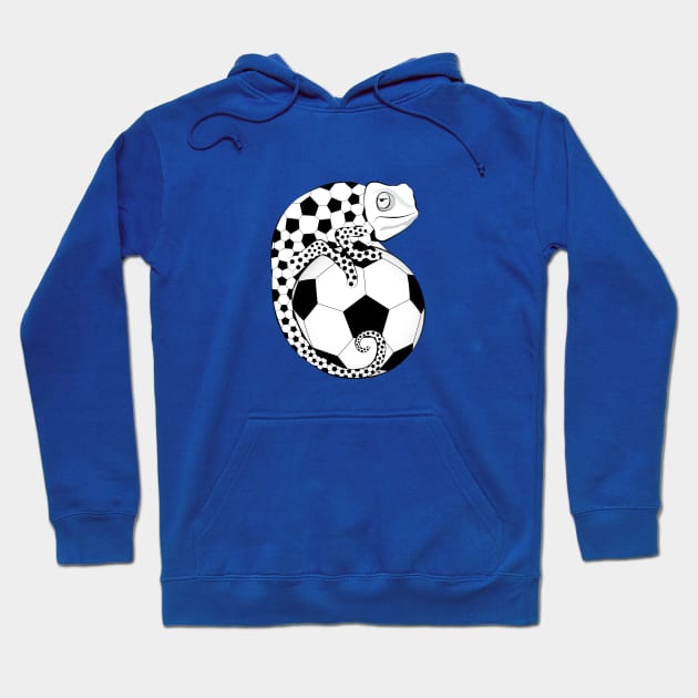 Soccer Chameleon Hoodie by VectorInk